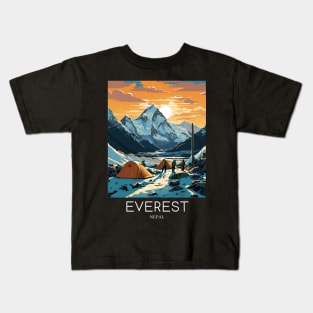 A Pop Art Travel Print of Mount Everest - Nepal Kids T-Shirt